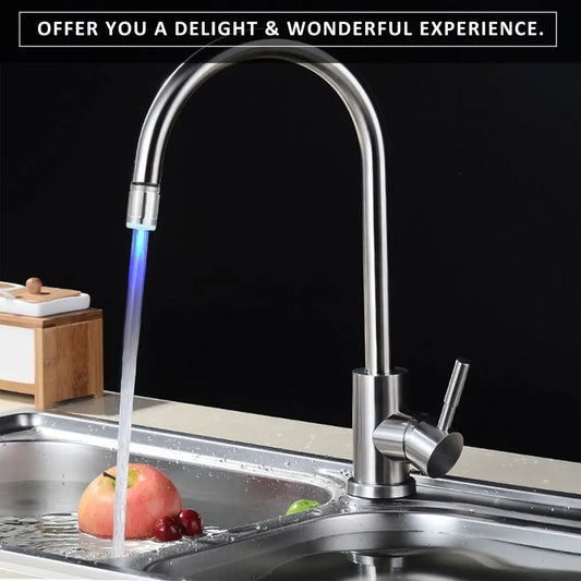 7 Color RGB LED Water Light Faucet Tap Head